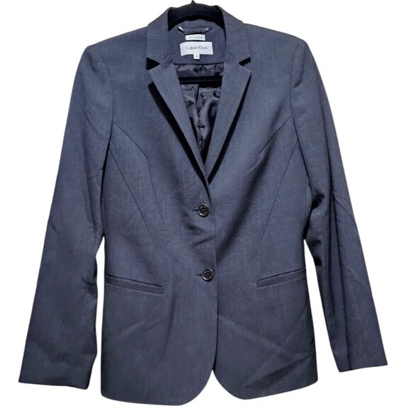Calvin Klein Women's Gray Stretch Blazer Jacket Size 8 - Picture 1 of 9